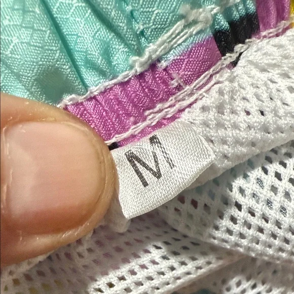 Matching Couples Swimsuit 90’s Theme: Colorful Geometric Bikini Set with Shorts - Picture 3 of 4